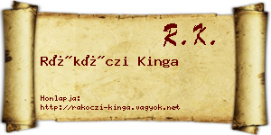 Rákóczi Kinga névjegykártya
